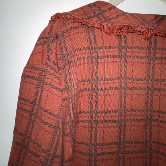 XCVI jacket/sweater in rust plaid. - Picture 5 of 11